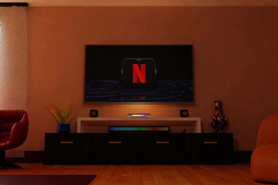 Soundbar under living room