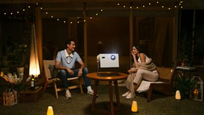 How to set up a backyard movie night with a projector and portable speaker