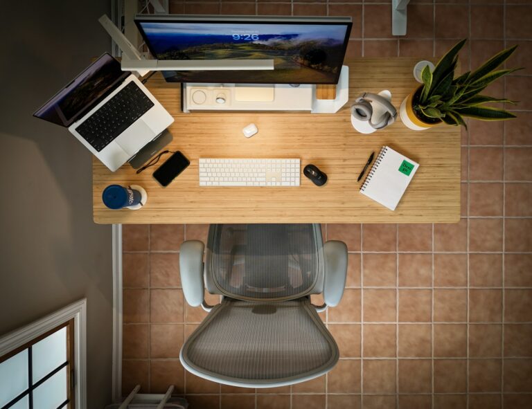 Large desk mouse mat top view