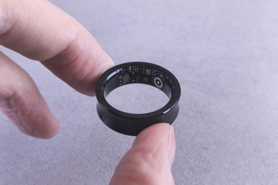 Smart ring finger closeup