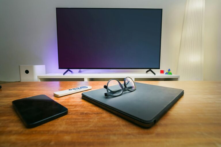 Modern living room smart lights smartphone