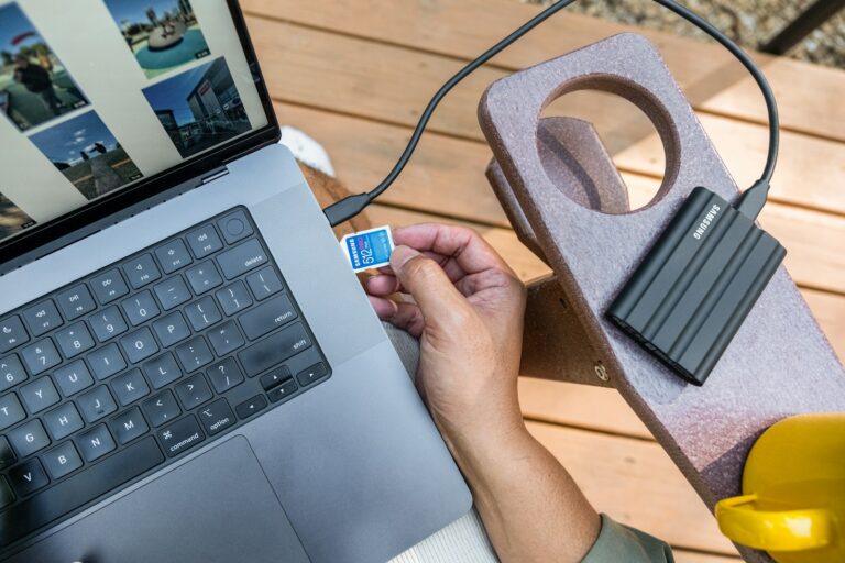 Person plugging external