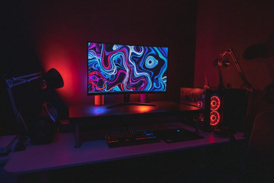 Gaming monitor desk
