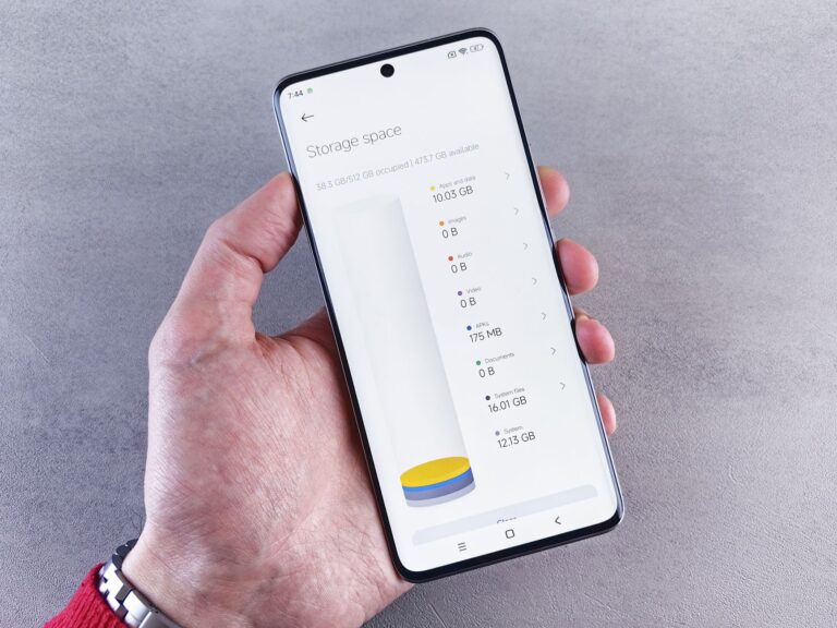 Smartphone showing low