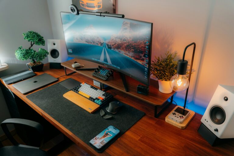 Smart plug power strip desk setup