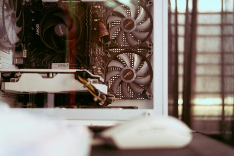 Case airflow fans closeup