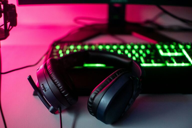 Gaming headset closeup
