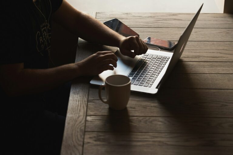 Used laptop wooden