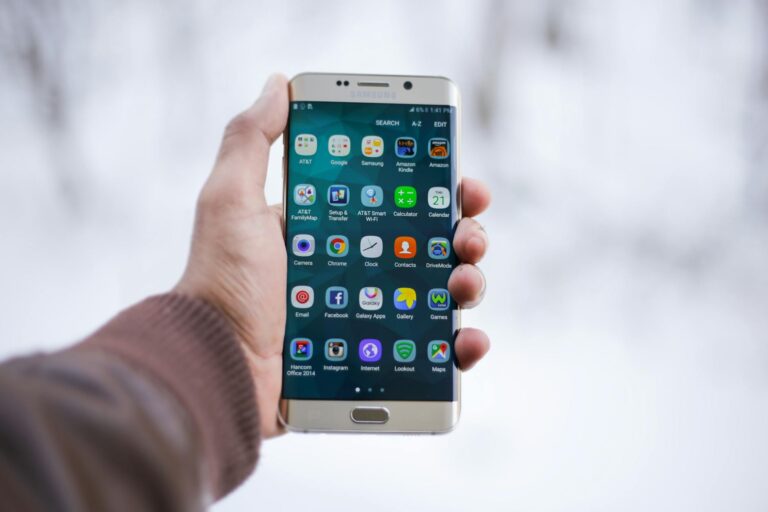 Person holding smartphone