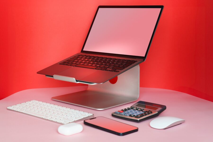 Laptop stand desk external keyboard