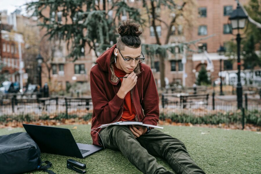 Student using wearable