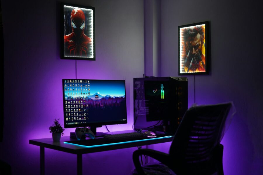 Gaming desk rgb led light strip monitor