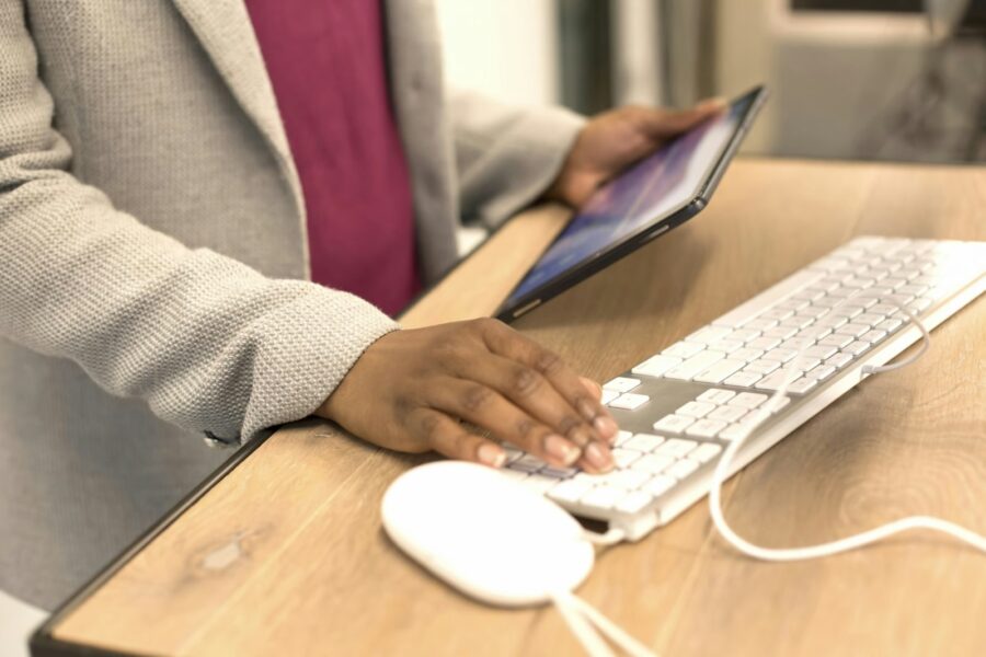 Student using tablet