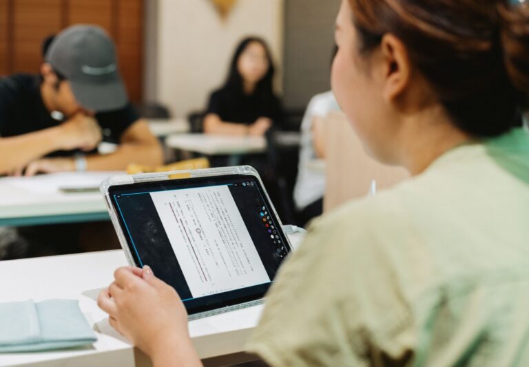Student using tablet