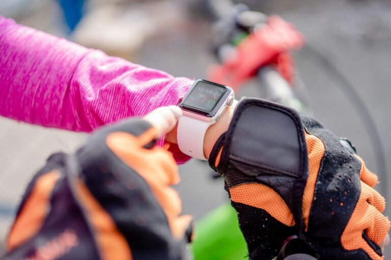 Runner checking watch