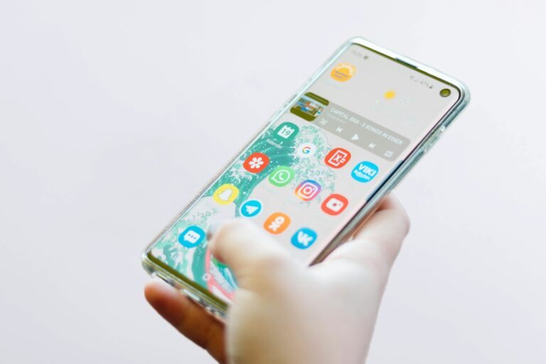 Person using android
