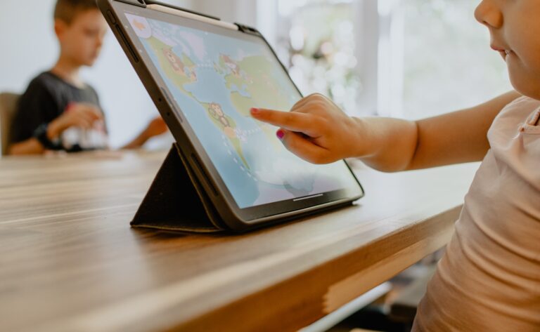 Child using tablet