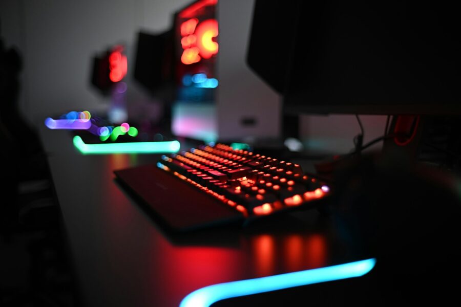 Gaming headset desk