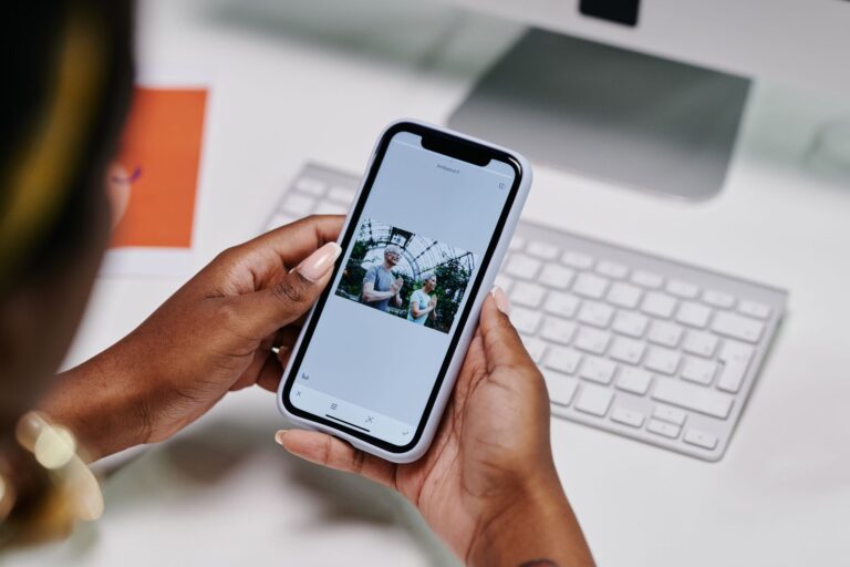 Person deleting photos