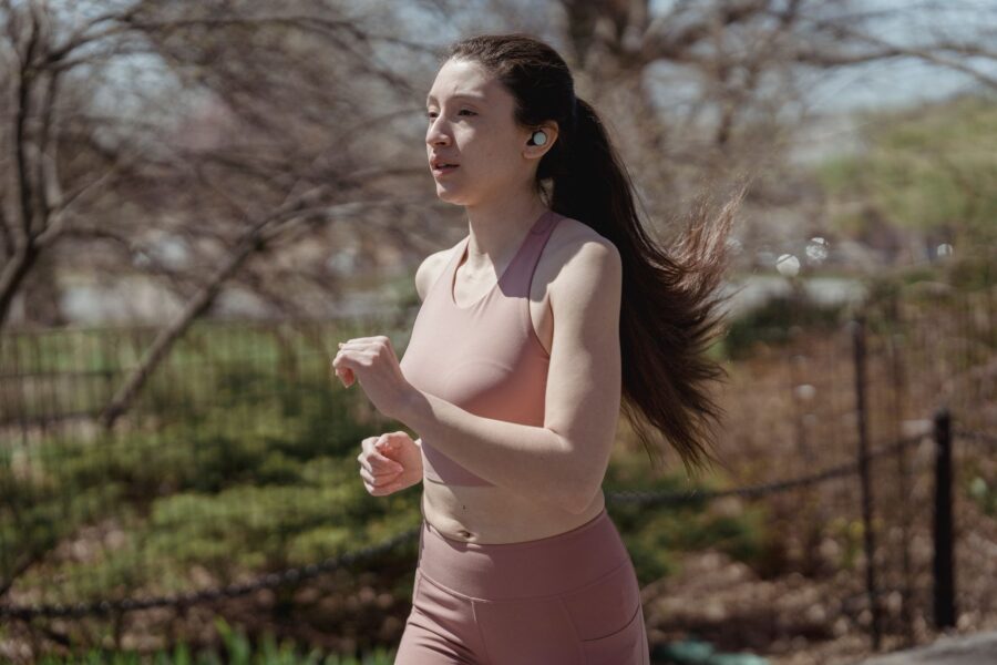Smartwatch running outdoors
