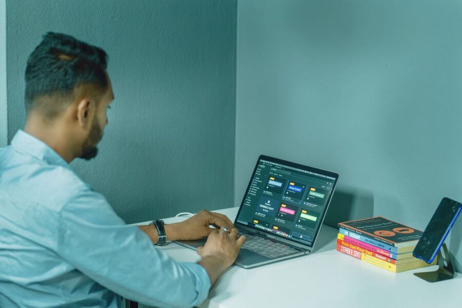 Remote worker laptop
