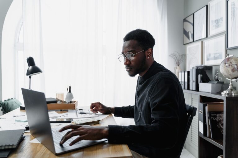 Remote worker laptop