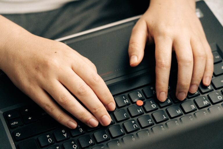 Closeup laptop keyboard