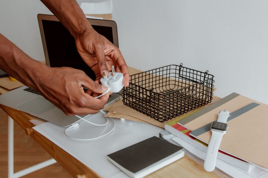 Laptop charger desk