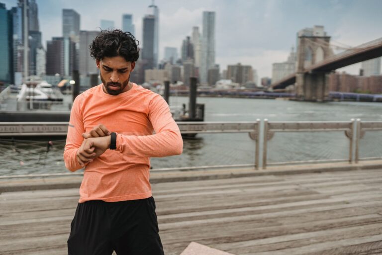 Person checking smartwatch