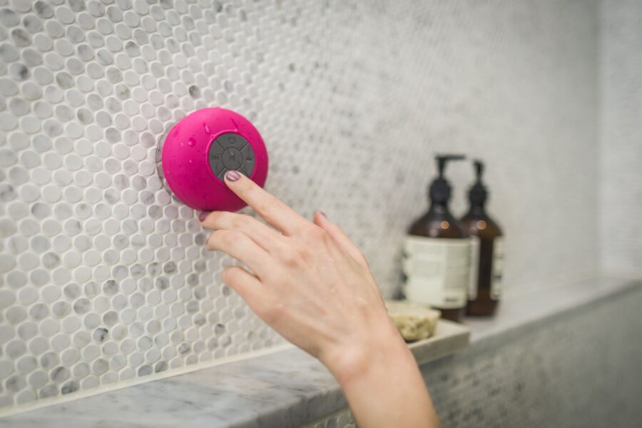 Waterproof speaker shower